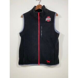 PINK Victoria’s Secret Ohio State Fleece Vest Black Zip Small